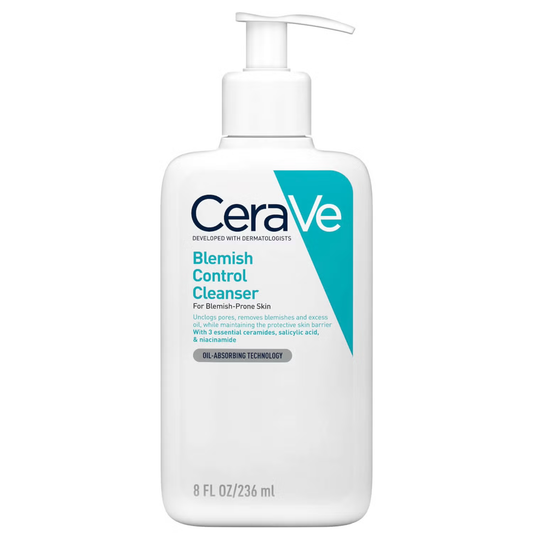 CeraVe Blemish Control Face Cleanser with 2% Salicylic Acid & Niacinamide for Blemish-Prone Skin