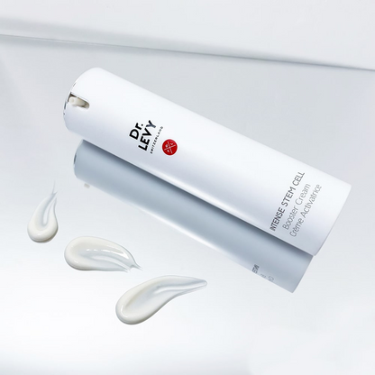 Dr. Levy skincare product with cream on a light gray background