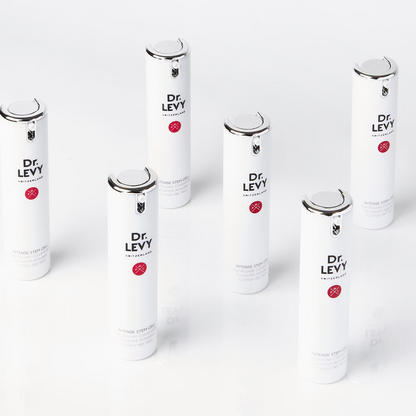 Dr. Levy skincare bottles on a white background