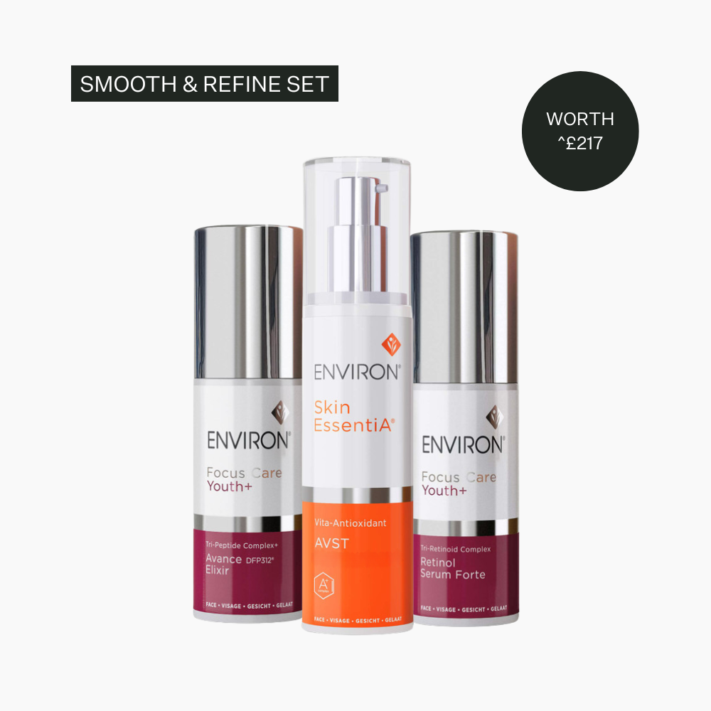 Set of Environ skincare products on a white background