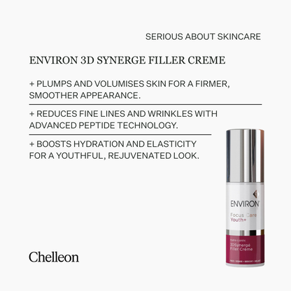 Environ 3D Synergie Filler Creme bottle with product description on a white background