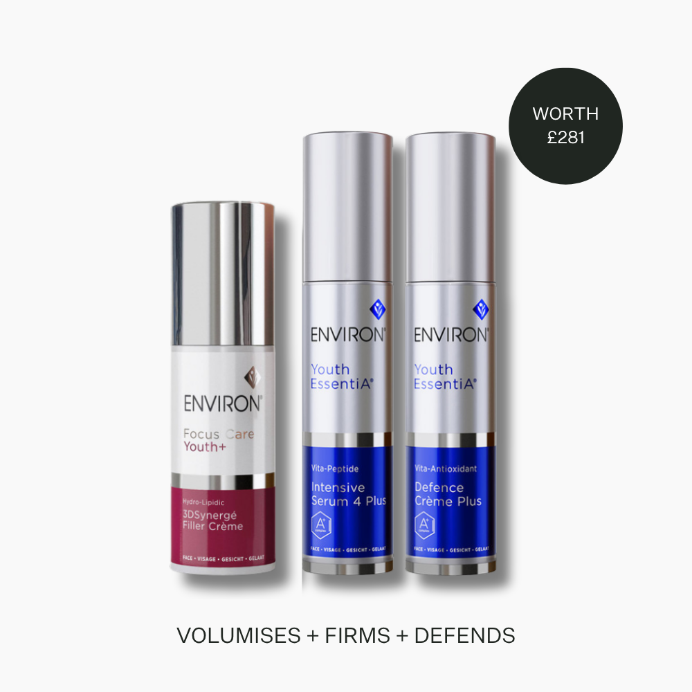 Environ vitamin A serum, moisturiser and 3D filler smoothing three-step regimen