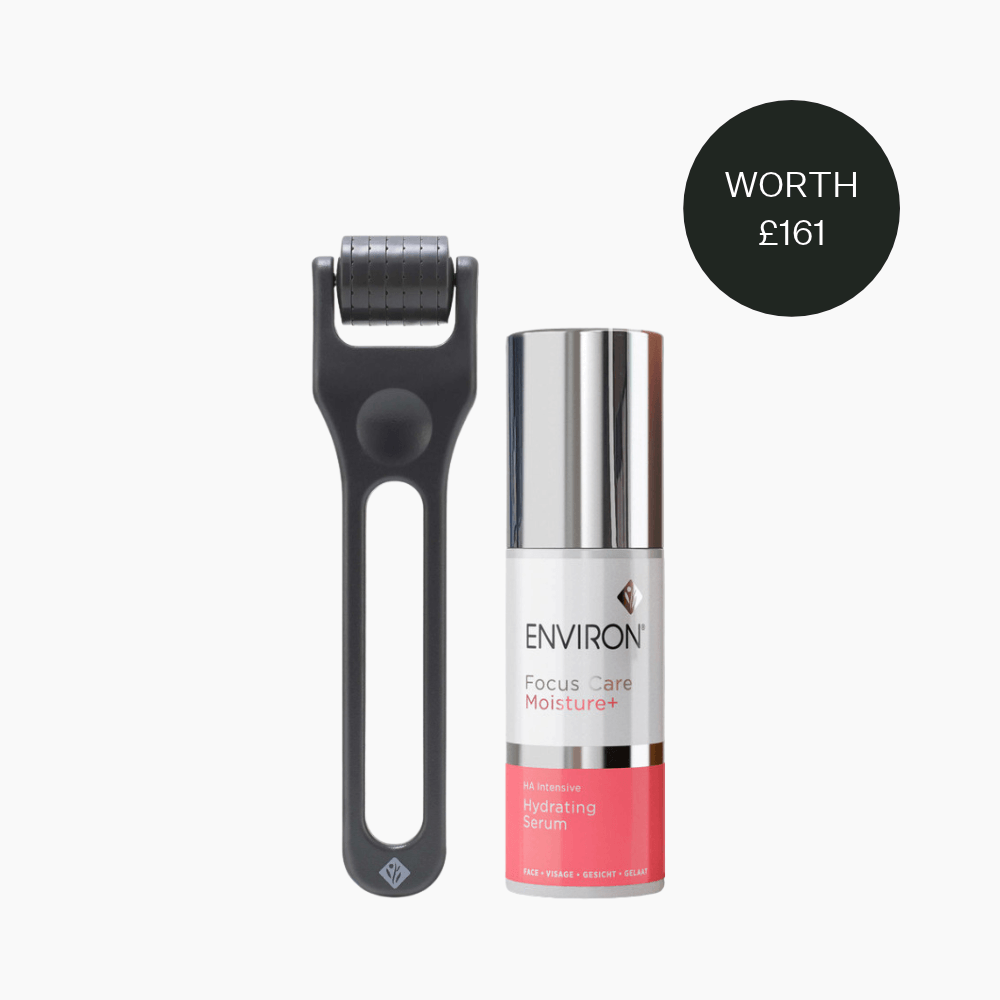 Environ HA Intensive Hydrating Serum 30ml with Cosmetic Roll-CIT 0.1mm facial roller.