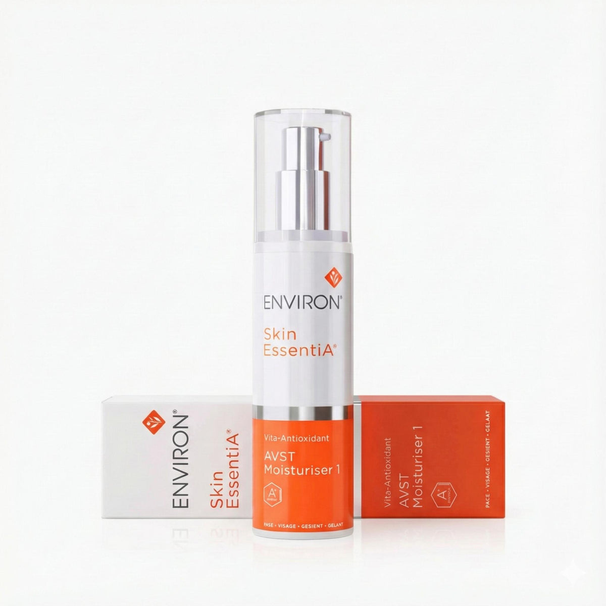 Environ skincare product with packaging on a white background