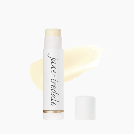 Lip balm with 'jane iredale' branding on a white background